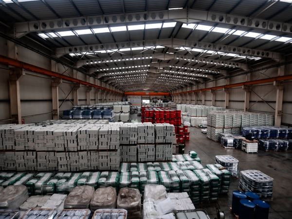 Raw material and product warehouse